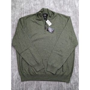 Joseph A Bank 1/4 Zip Sweater 100% Pima Cotton Pullover Green Golf Mens XL NWT